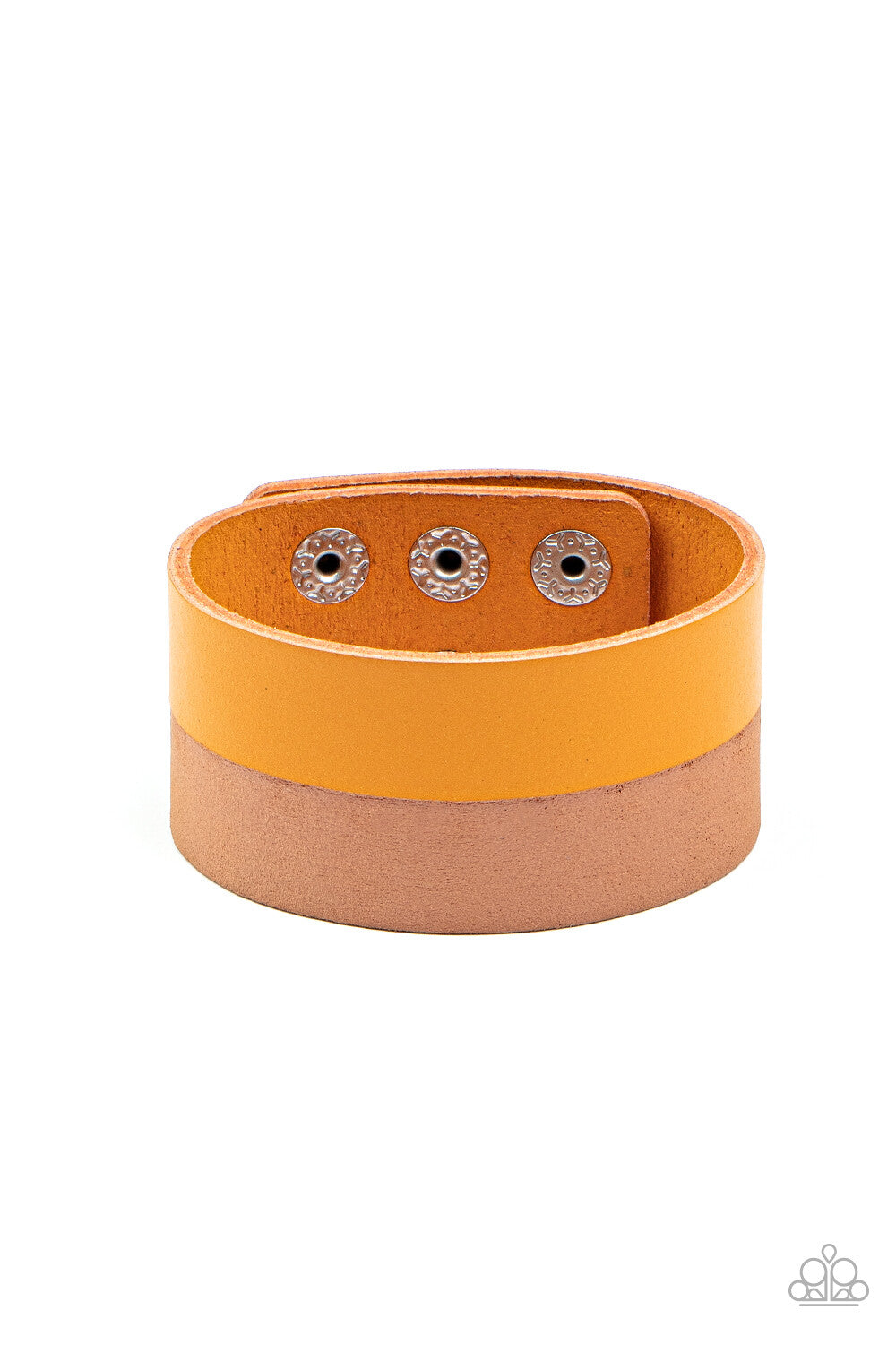 Mountain Man To Mountain Man, Brown, Orange Leather-Urban-Paparazzi-Jewelry Bracelets.