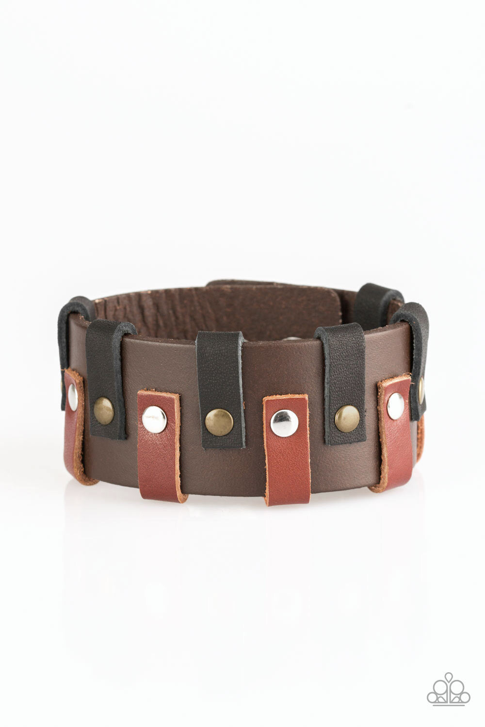 Leather-Urban, Brown, Black, Brass Paparazzi-Jewelry - Bracelets.