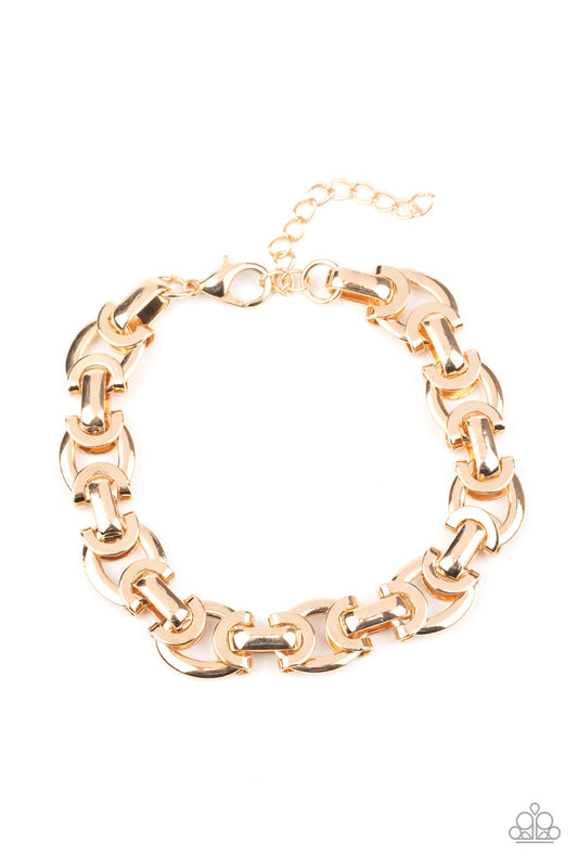 Paparazzi-Jewelry, Advisory Warning - Gold-Bracelets