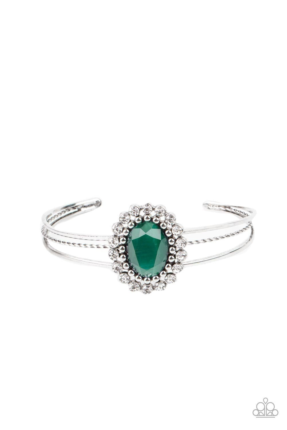 Prismatic Flower Patch Green, Bracelet - Paparazzi-Jewelry Bracelets.