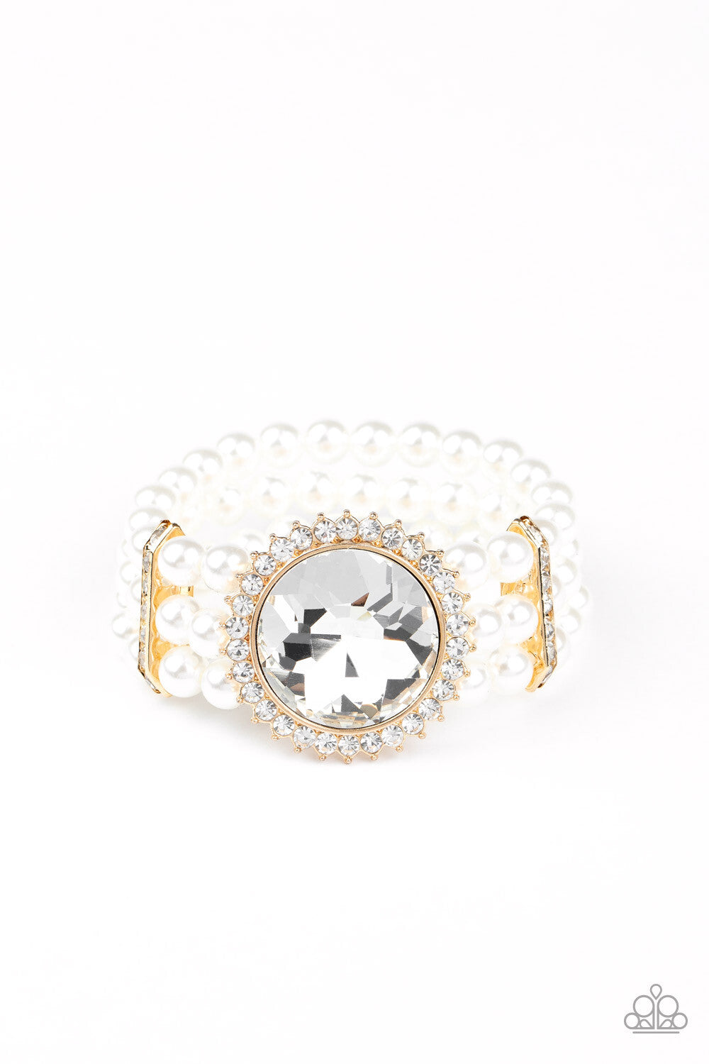Speechless Sparkle, Black, Gold-Paparazzi-Jewelry Bracelets.