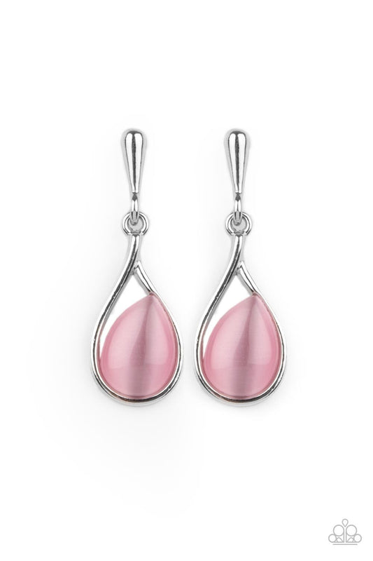 Paparazzi-Jewelry, Pampered Glow Up - White, Pink - Earrings