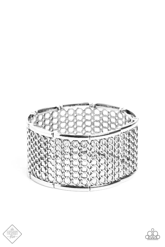 Paparazzi-Jewelry, Camelot Couture, Silver-Bracelet