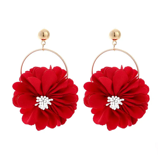 Multi-layer Chiffon Lace Flower Earring