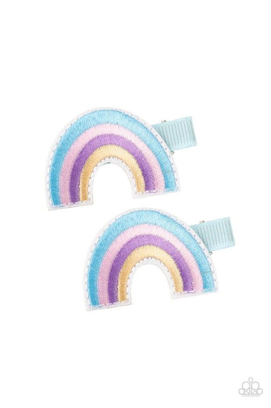 Follow Your Rainbow Multi, Blue, Pink Hair Clip.