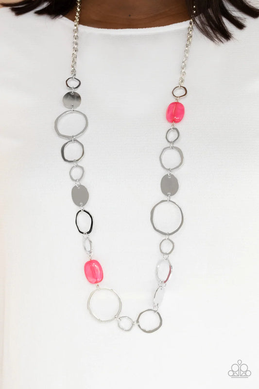 Colorful Combo Jewelry- Green, Pink, Orange - Necklaces.