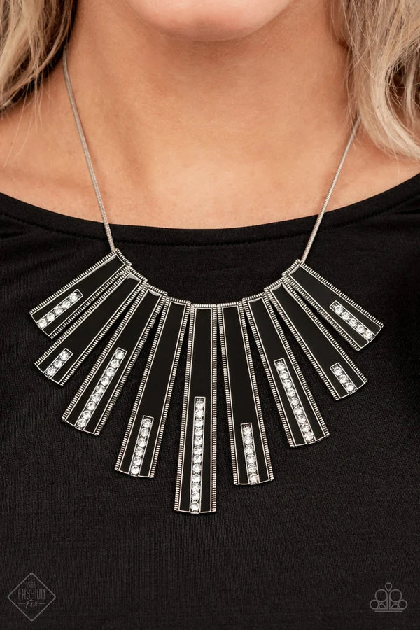 Fan-tastically Deco Jewelry, Blue, Red, Black Necklaces.