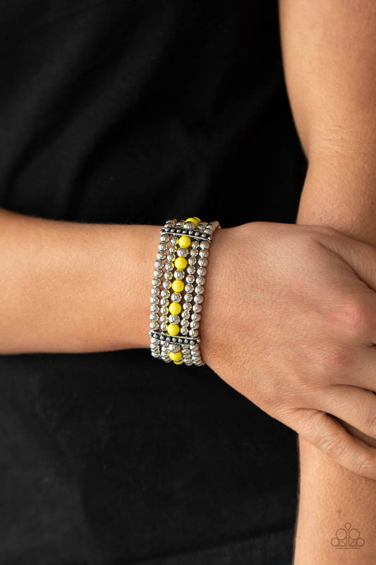 Gloss Over The Details Yellow Bracelet.
