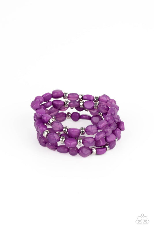 Vibrantly Vintage White, Purple Bracelets.