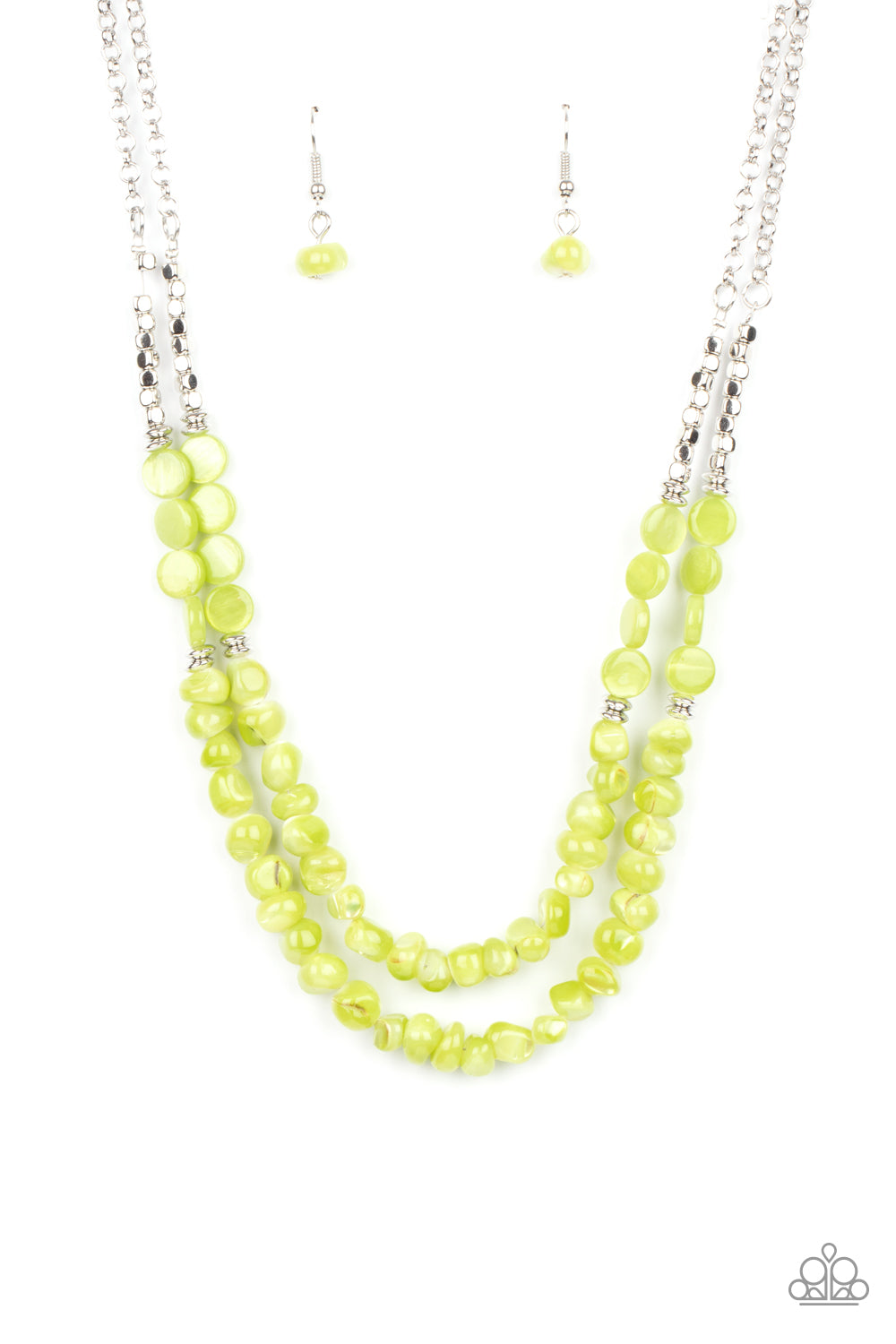 Staycation Status Yellow, Purple, Green Necklaces.