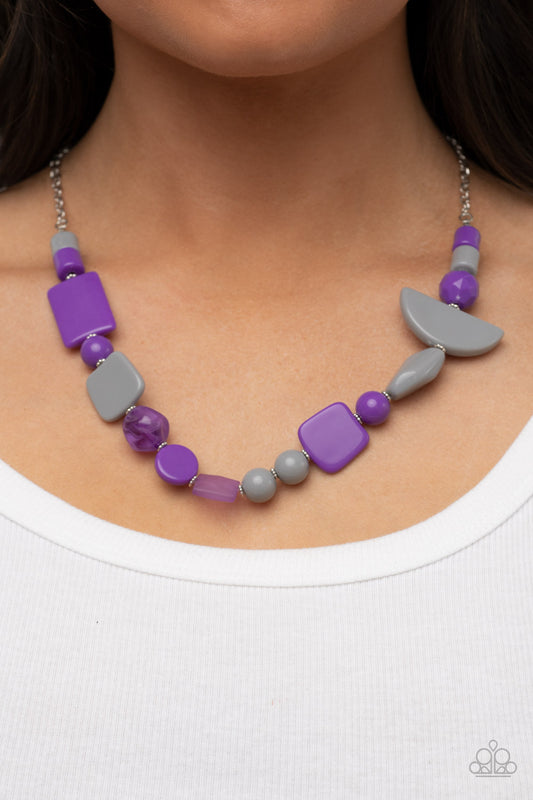 Tranquil Trendsetter - Purple, Green-Necklaces