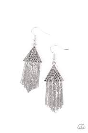 Pyramid Sheen Jewelry, Silver Earring.