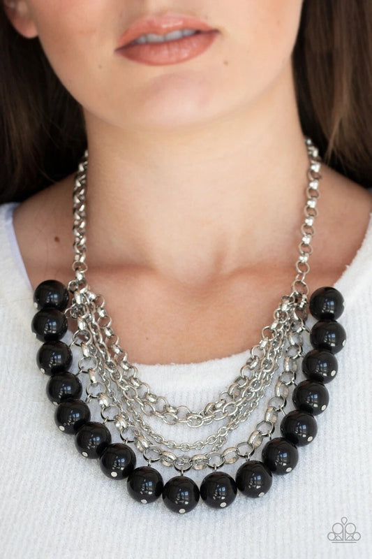 One-Way Wall Street Jewelry - Black- Necklace.