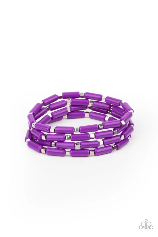 Radiantly Retro - Orange, Purple, Yellow-Bracelets