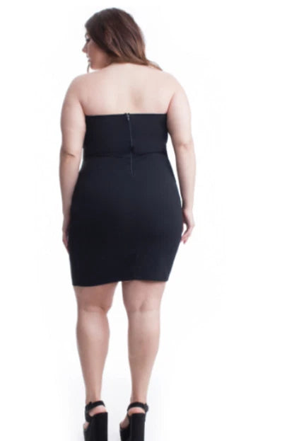 Black Dress With Zipper Back, League Maxi Dress, Plus size