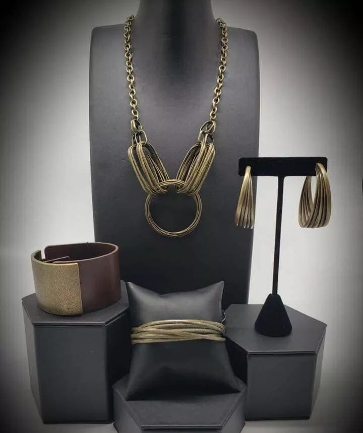 Magnificent Musings Fashion-Fix, Brass Necklace Set Of 4pces