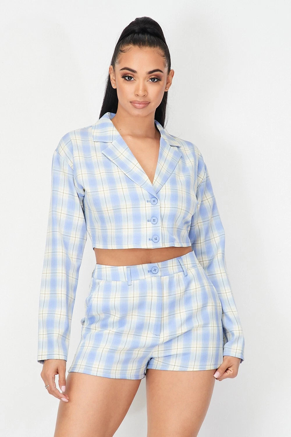 Take Your Time Plaid Short Set Of 2 pieces
