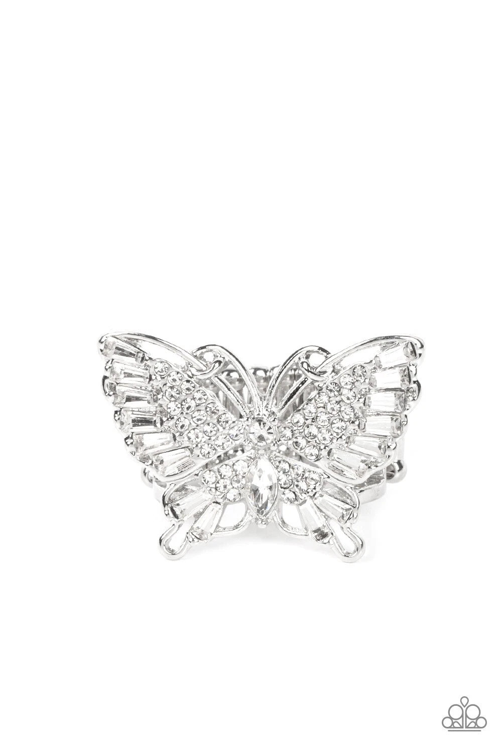 Fearless Flutter - Butterfly White Ring.