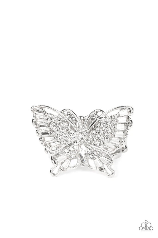 Fearless Flutter - Butterfly White Ring.