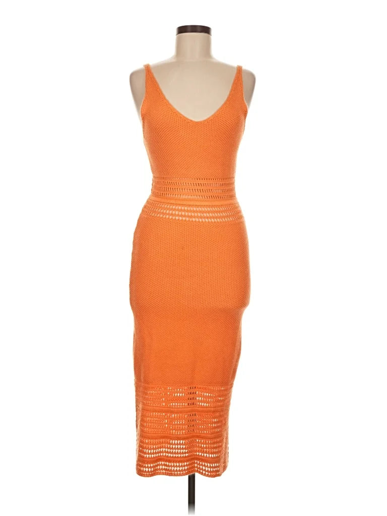AQUA Crochet Women Midi Dress - Size: Fit Small, Medium.