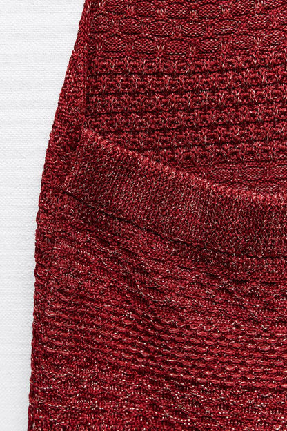 ZARA, Women Midi Strappy Dress With Buckle Cut-Out Red-Dress. Size: M