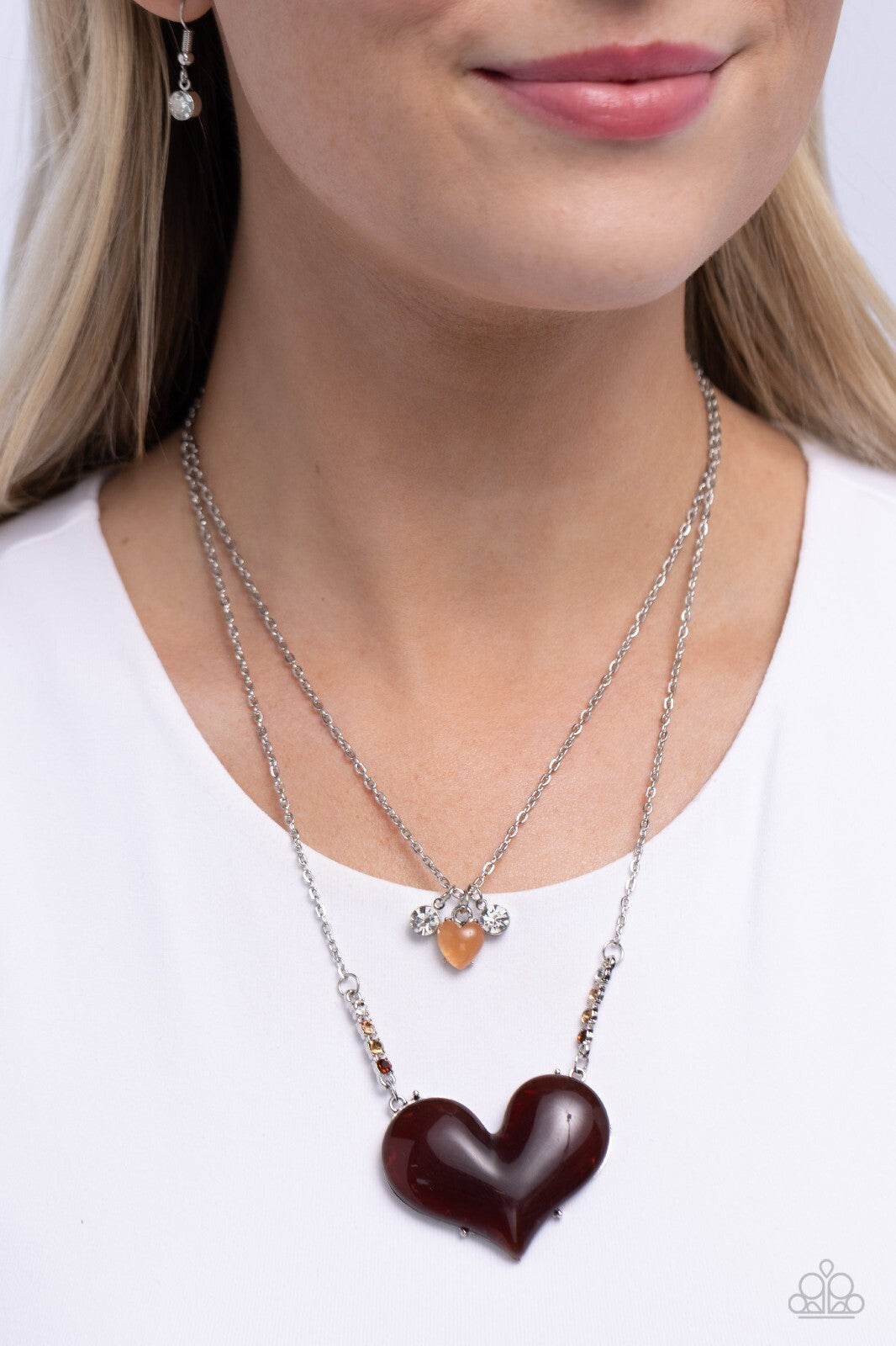 Heart-Racing Recognition, Brown-Paparazzi-Jewelry Necklaces.