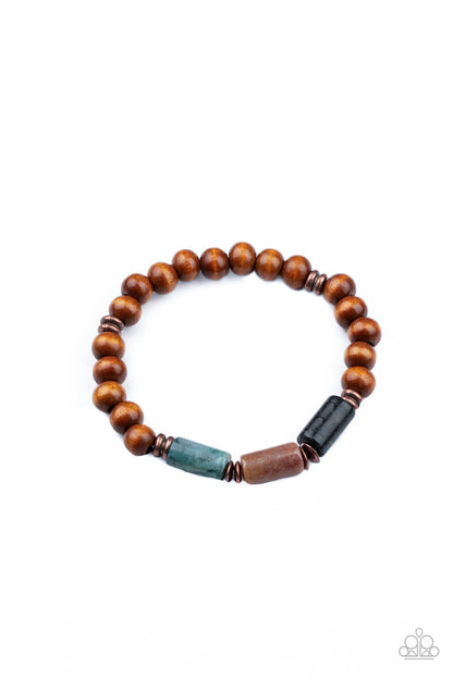 ZEN Most Wanted, Copper, Brown Urban-Paparazzi-Jewelry Bracelet.