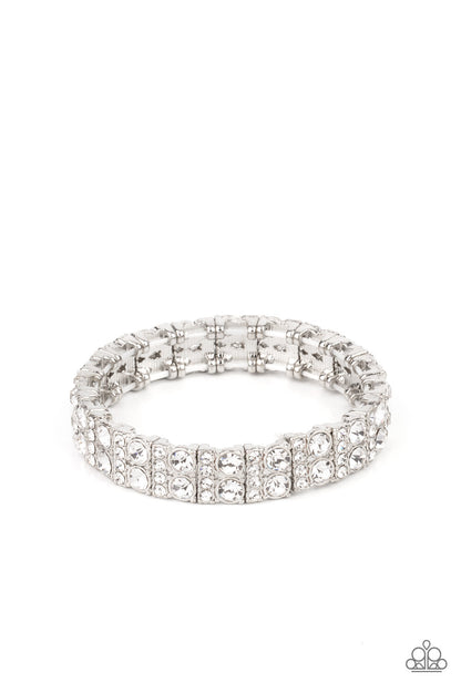 Paparazzi-Jewelry, Mic Dropping Drama - Gold, White-Bracelets