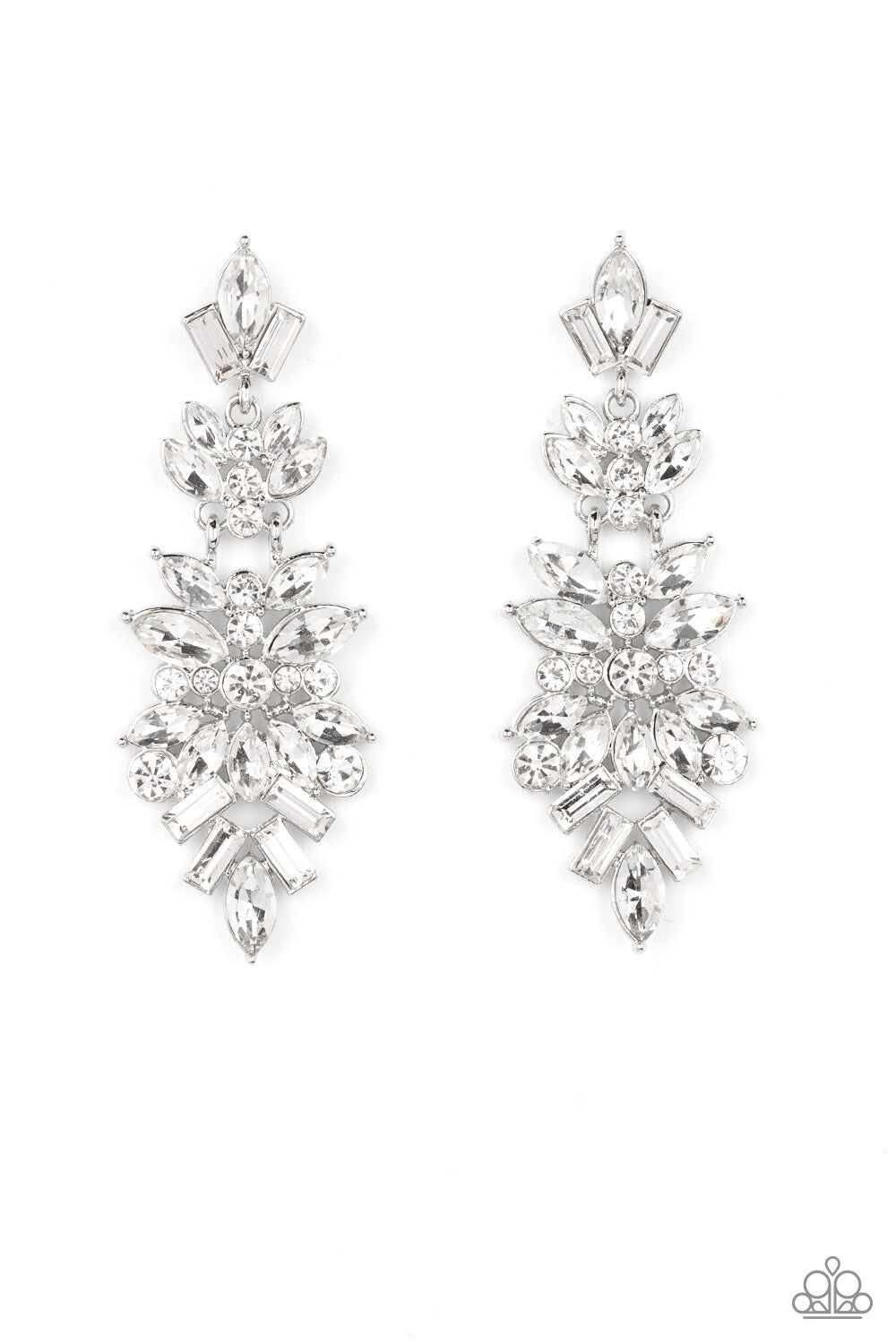 Paparazzi-Jewelry, Frozen Fairytale White- Earrings