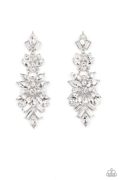 Paparazzi-Jewelry, Frozen Fairytale White- Earrings