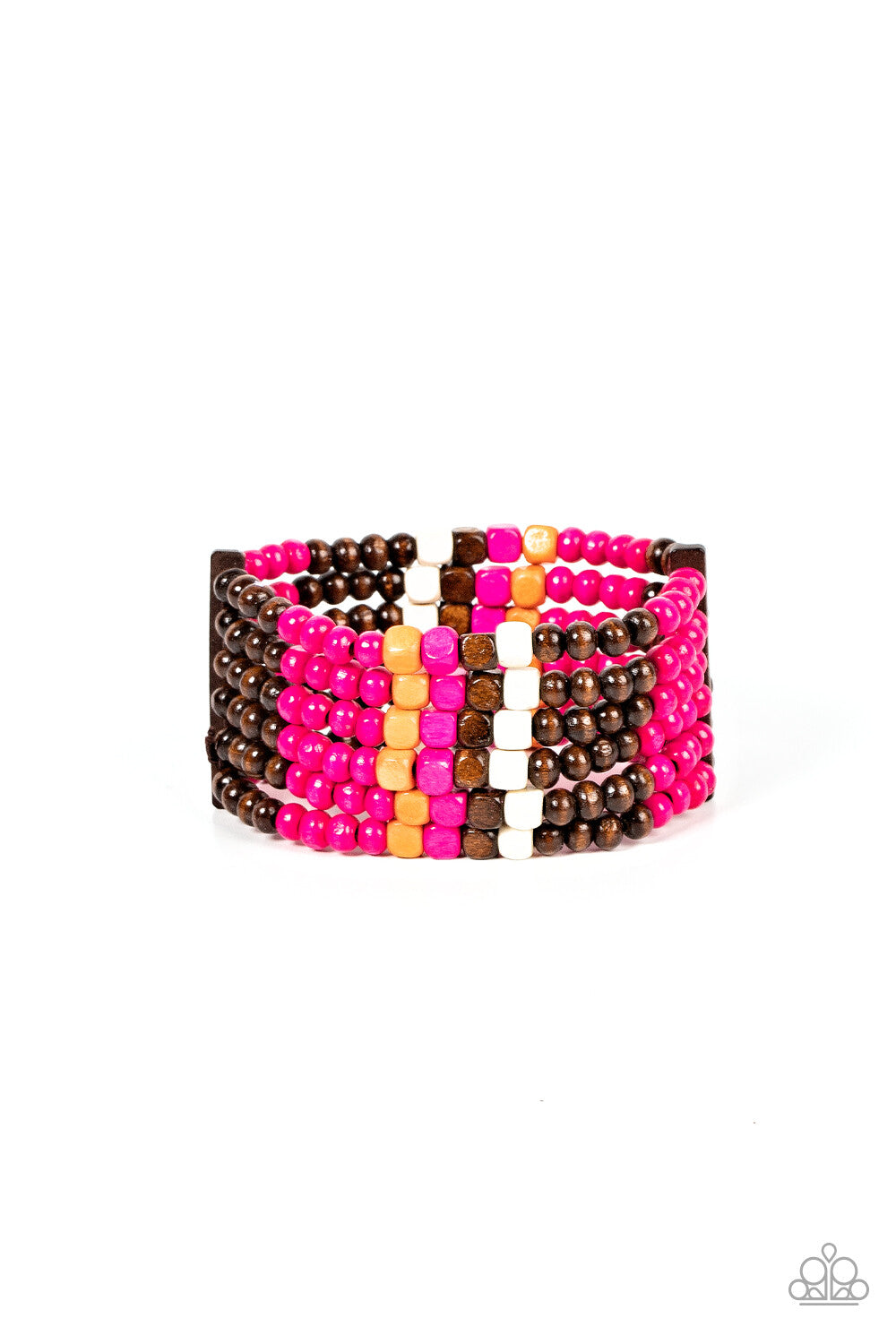 Paparazzi-Jewelry, Dive into Maldives - Blue, Pink Wood-Bracelets
