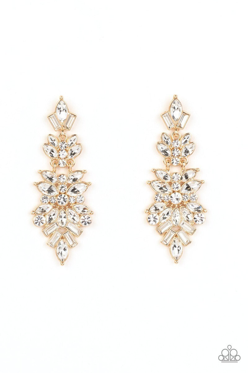 Paparazzi-Jewelry, Frozen Fairytale White- Earrings