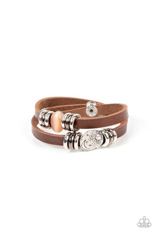 All Willy-Nilly, Brown Leather Paparazzi-Jewelry,  Bracelets
