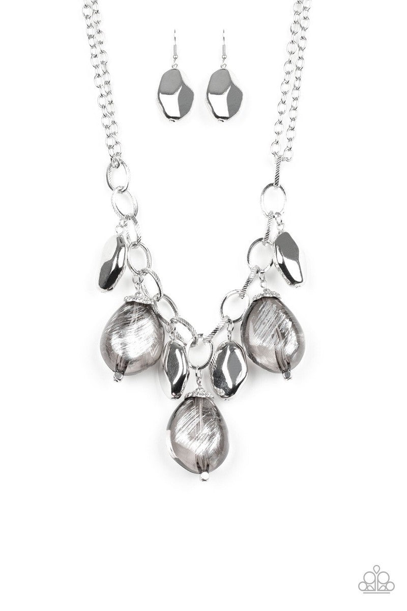 Colorfully Confident Red, Brown, Silver Paparazzi-Jewelry Necklaces.