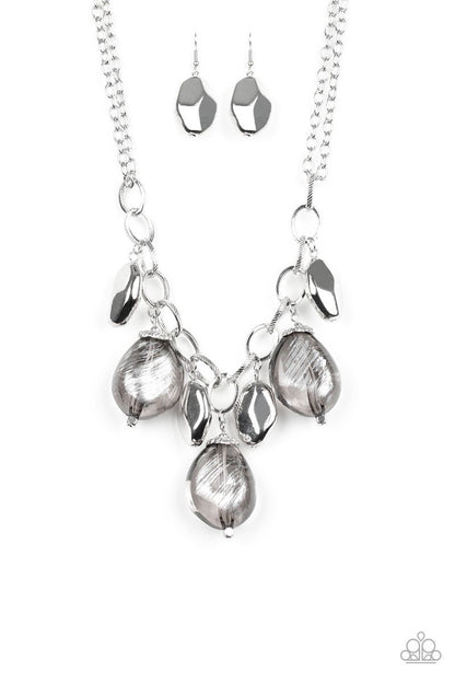 Colorfully Confident Red, Brown, Silver Paparazzi-Jewelry Necklaces.