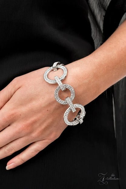 Paparazzi-Jewelry, Surprise Party White Zi- Bracelets