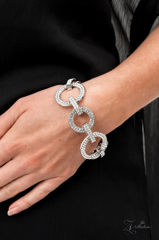 Paparazzi-Jewelry, Surprise Party White Zi- Bracelets