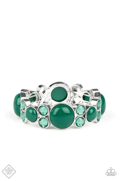 Cosmic Getaway, Green-Paparazzi-Jewelry Necklaces-Set.
