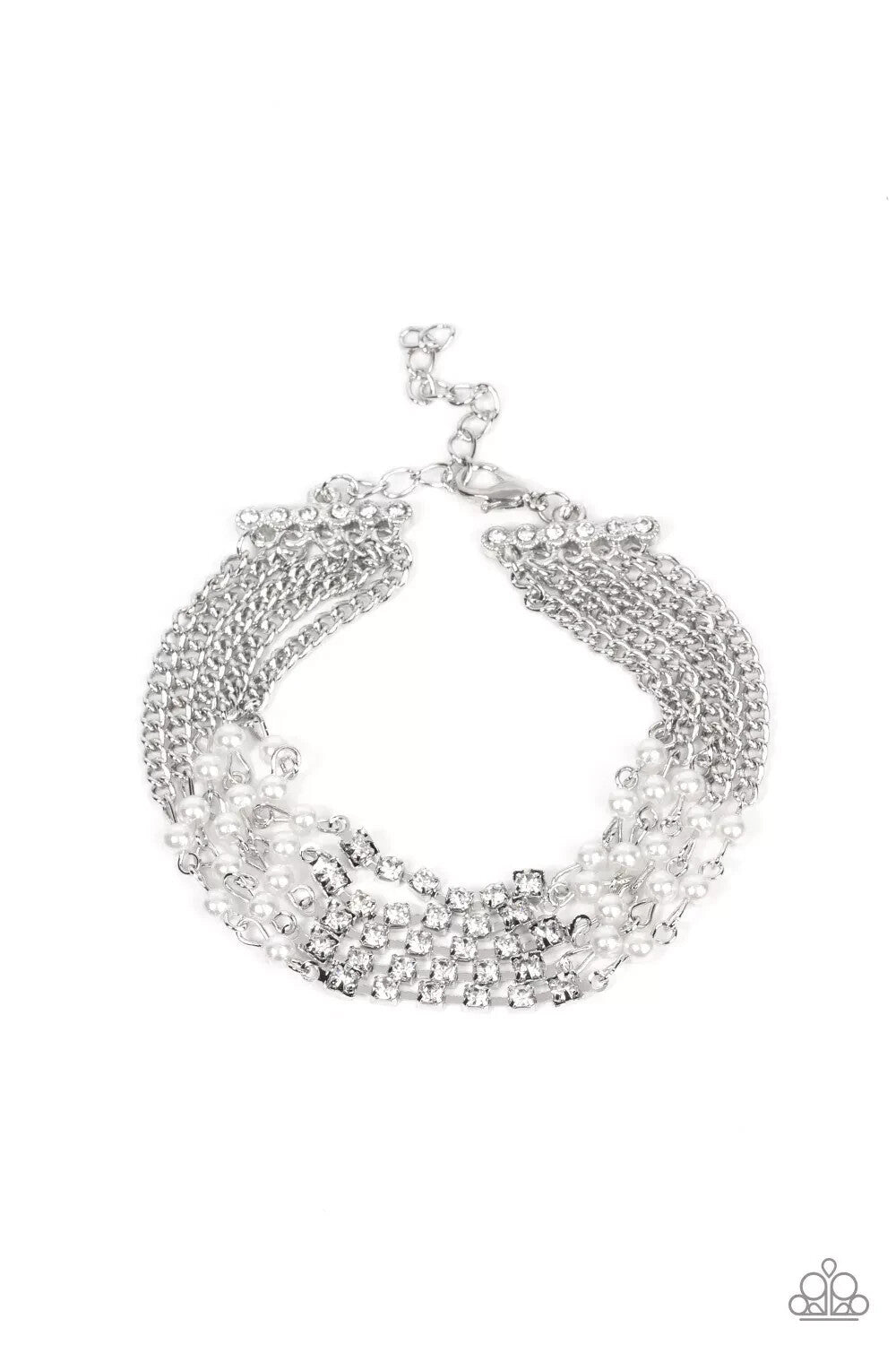 Paparazzi-Jewelry,Secretly Sassy White, Gold-Bracelets
