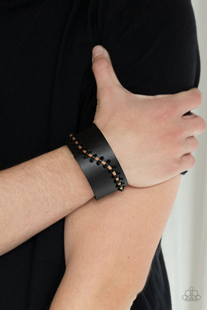 Leather- Urban, Brown, Black Paparazzi-Jewelry - Bracelets.