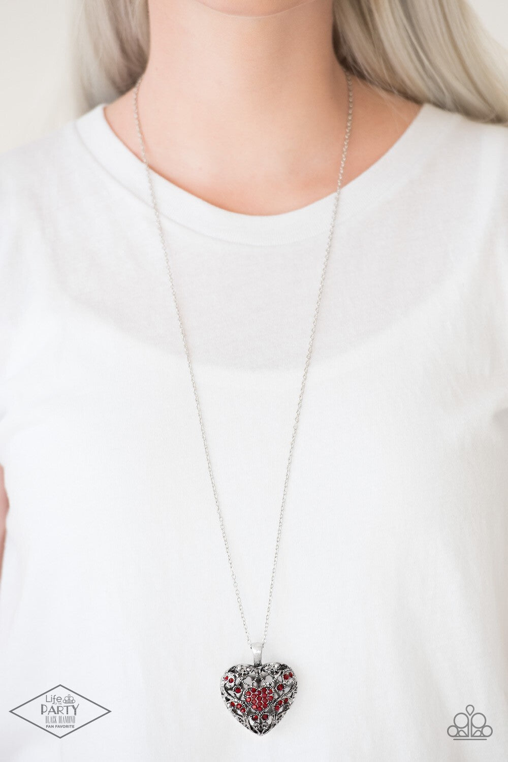Heartless Heiress, Red-Paparazzi-Jewelry Necklaces