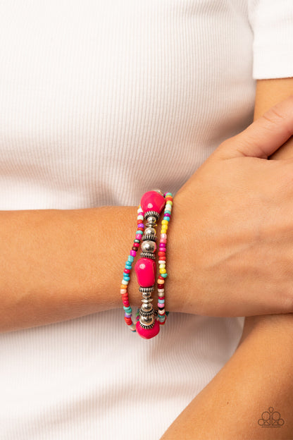 Paparazzi-Jewelry, Confidently Crafty - Purple, Pink-Bracelets