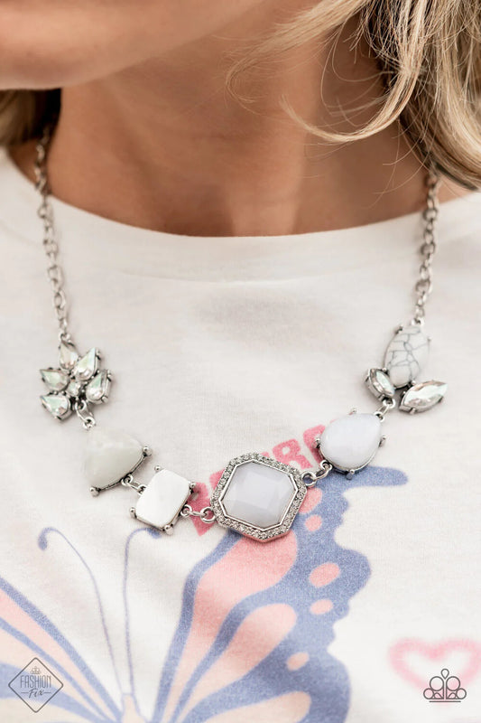 Paparazzi -Jewelry, White Fashion-Fix Necklaces-Set