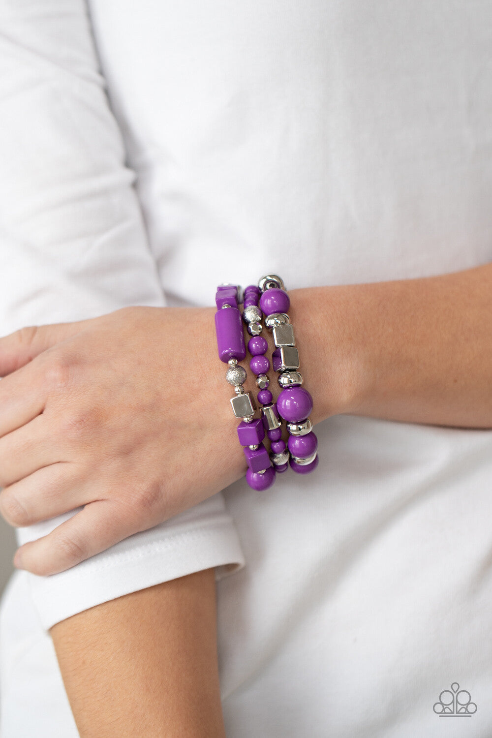 Paparazzi Accessories - Perfectly Prismatic - Pink, Purple, Red Bracelets
