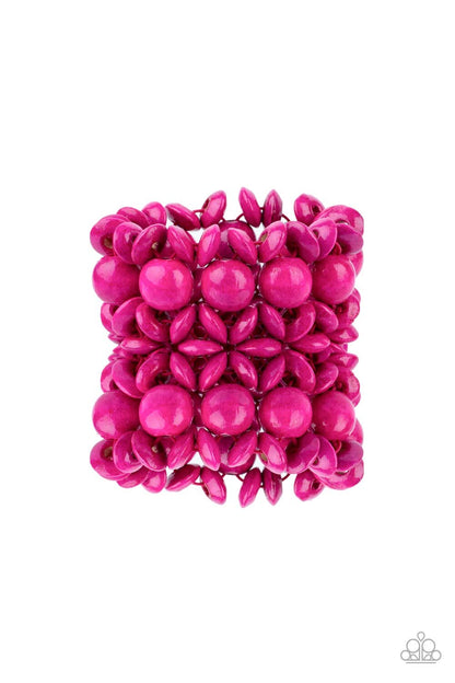 Island Mixer - Pink, Blue Wood Paparazzi-Jewelry-Bracelets.