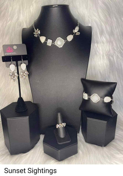 Paparazzi -Jewelry, White Fashion-Fix Necklaces-Set