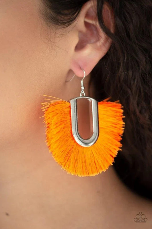 Paparazzi-Jewelry,  Tassel Tropicana orange - Fringe Earrings
