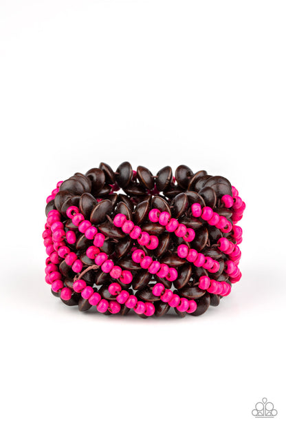 Paparazzi-Jewelry, Cozy in Cozumel - Multi, Pink Wood-Bracelets