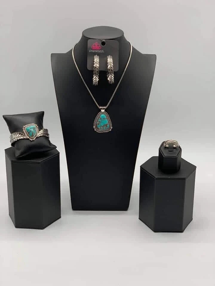 Paparazzi-Jewelry, Artisan Adventure Blue Fashion-Fix-Necklace-Set