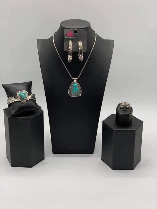 Paparazzi-Jewelry, Artisan Adventure Blue Fashion-Fix-Necklace-Set